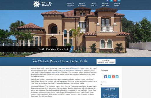 Stanley Homes Harvest Web Design Melbourne Florida Web Designer