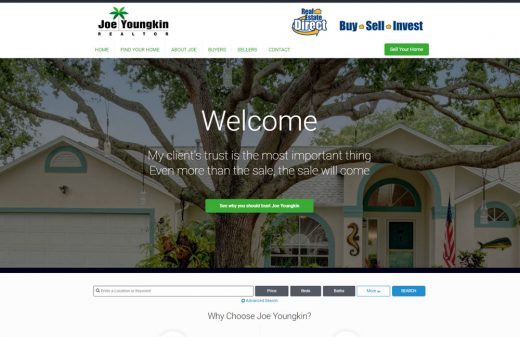 Custom real estate website for Joe Youngkin Brevard realtor by Harvest Web Design in Melbourne