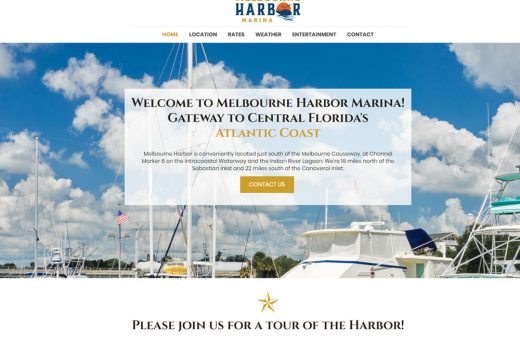 Melbourne Harbor Marina new website design by Harvest Web Design in Melbourne FL