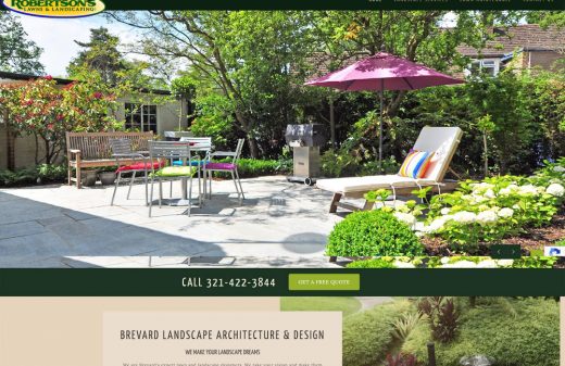 New website design for Robertson's Lawns & Landscaping in Brevard by Harvest Web Design in Melbourne