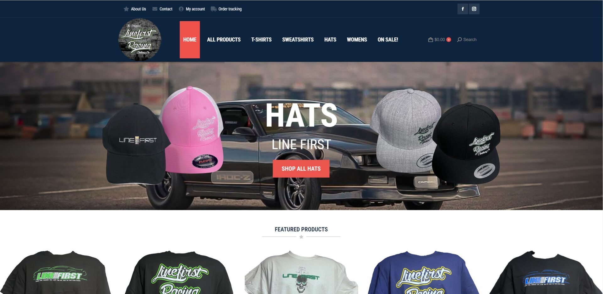 Linefirst Racing Clothing Company website by Harvest Web Design Melbourne FL