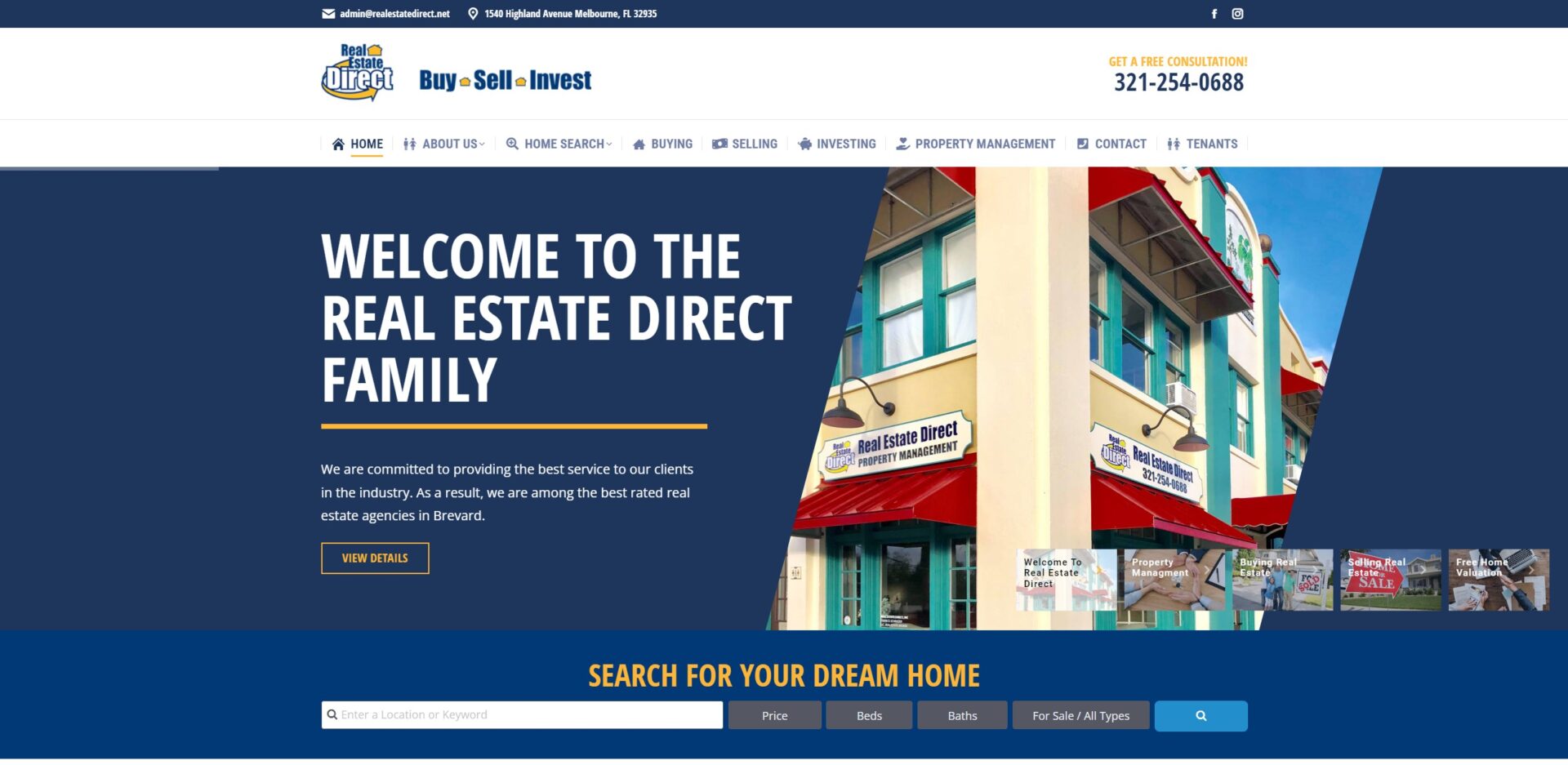 Real Estate Direct website by Harvest Web Design Melbourne web designer