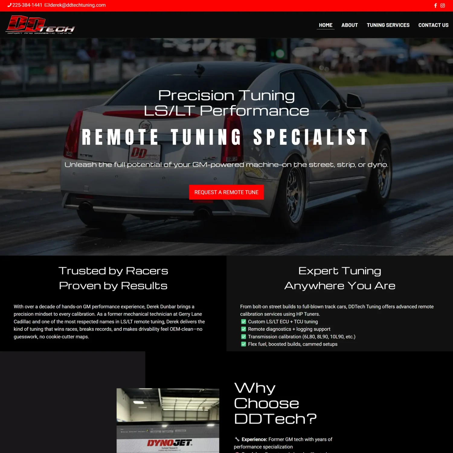 DDTech Tuning Harvest Web Design Custom Automotive Website Designer Melbourne FL