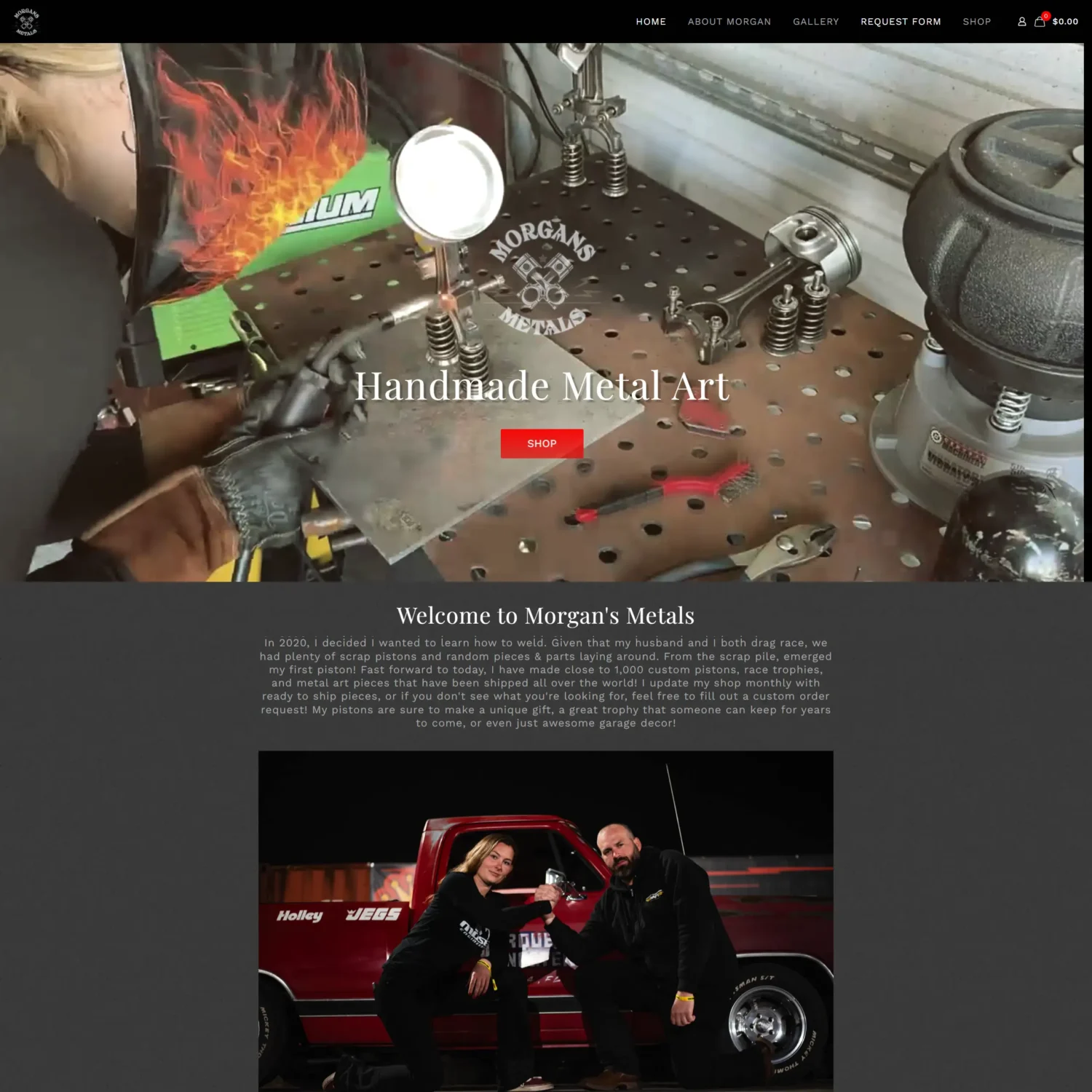 Morgans Metals Custom Metal Art and Trophies Harvest Web Design Custom Automotive Website Designer Melbourne FL
