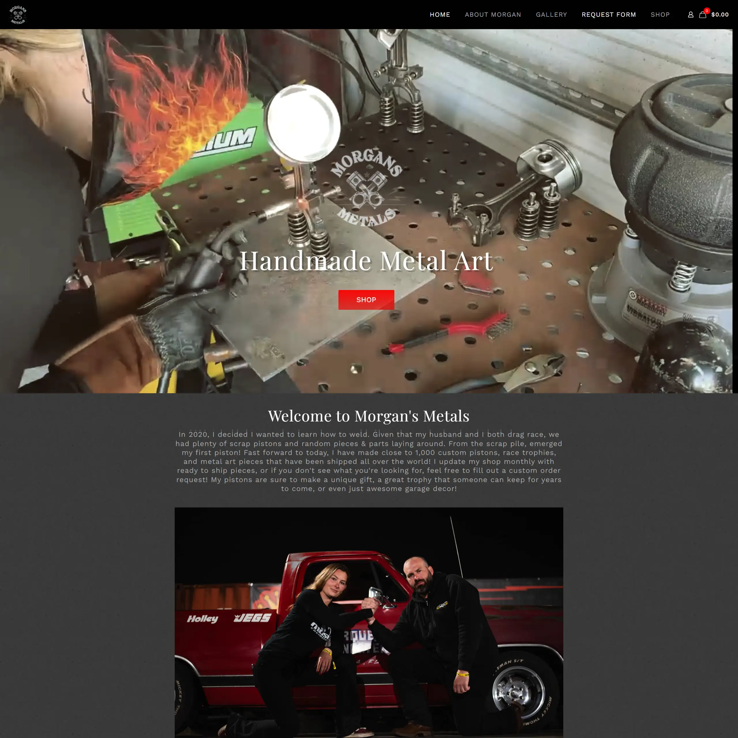 Morgans Metals Custom Metal Art and Trophies Harvest Web Design Custom Automotive Website Designer Melbourne FL
