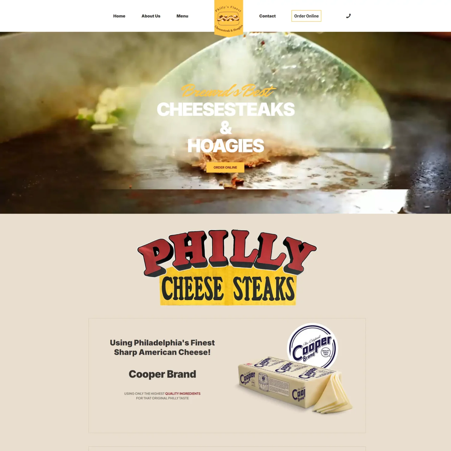 Phillys Finest Cheesesteak and Hoagies Harvest Web Design Custom Restaurant Website Designer Melbourne FL